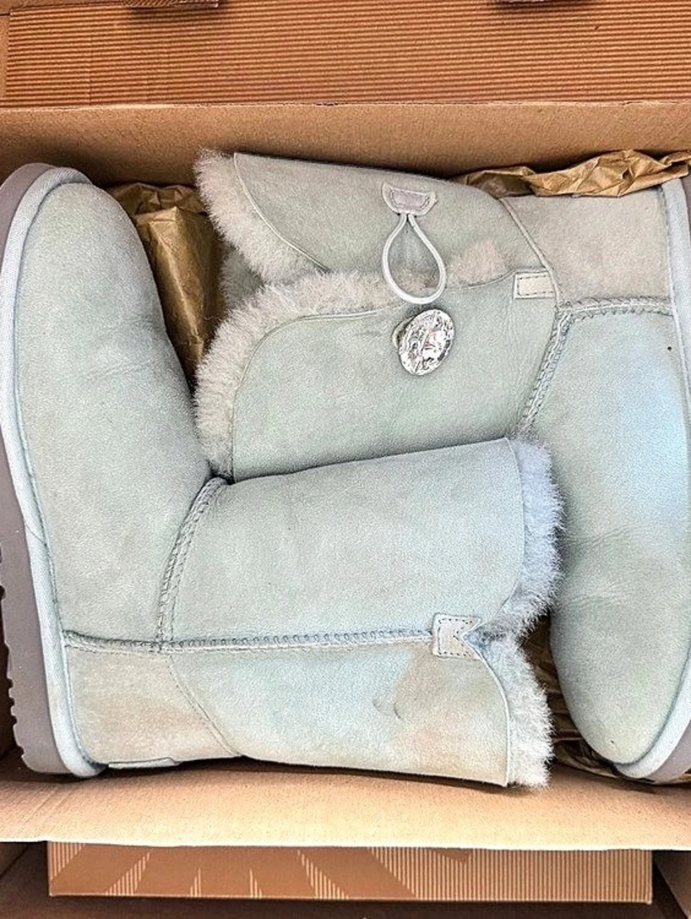 UGG Bailey Button Bling Boots Blue US 6